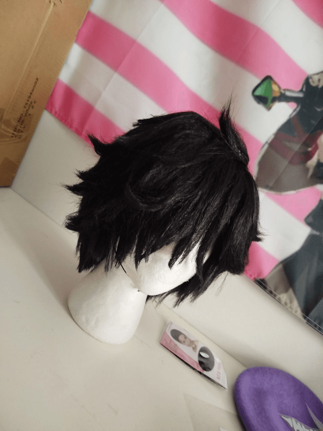 Black saphire cookie cosplay wig comission