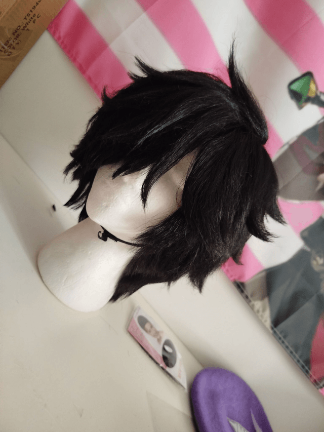 Black saphire cookie cosplay wig comission